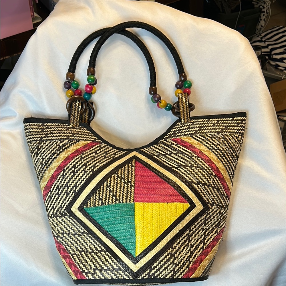Colorful Geometric Patterned Women's Bag